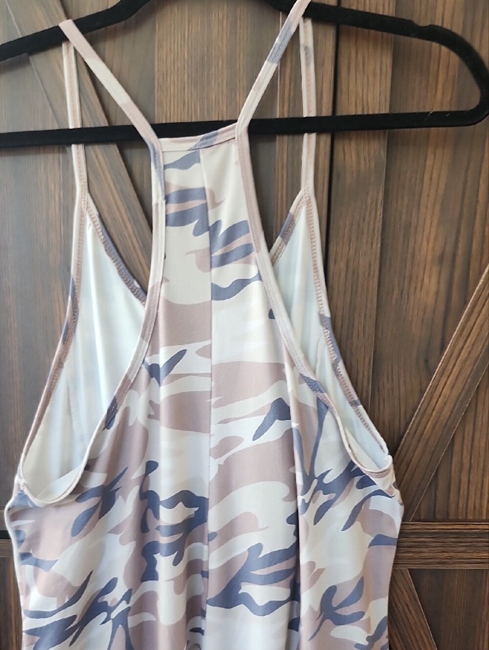 Sleeveless Camo Print Maxi Dress - Neutral Tones - Picture 5 of 7